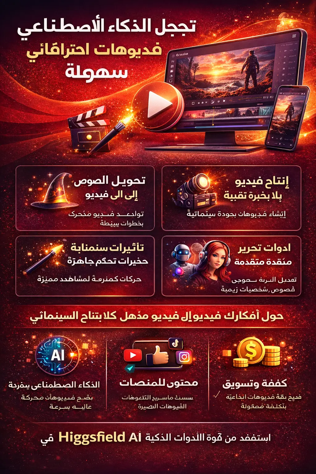 إنشاء فيديوهات احترافية بالذكاء الاصطناعي | أدوات توليد فيديو مذهلة